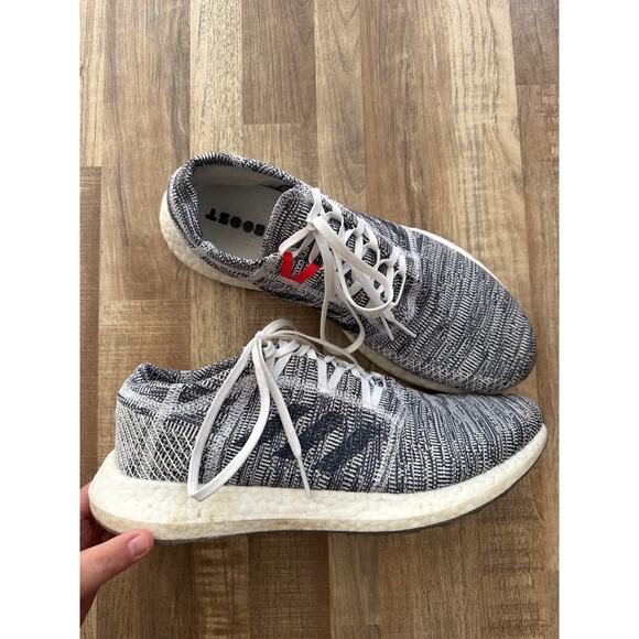 Mens Adidas Pureboost Go Cloud White Raw Indigo sz 13 Athleisure Running Sneaker - Picture 2 of 5